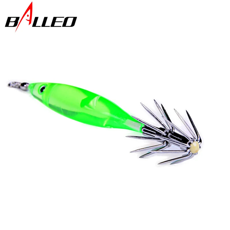 Lot de 10 Leurres de Pêche Balleo Imitation Calamar – 7 cm, 3,5 g, 5 Coloris – Hameçons en Acier au Carbone