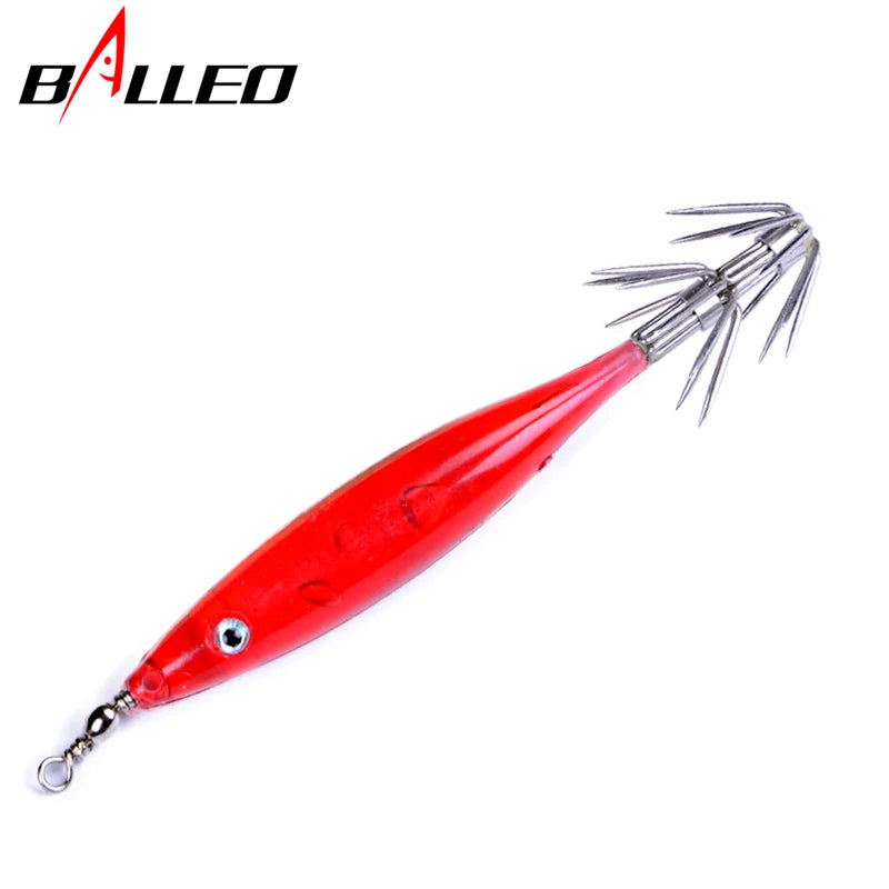Lot de 10 Leurres de Pêche Balleo Imitation Calamar – 7 cm, 3,5 g, 5 Coloris – Hameçons en Acier au Carbone