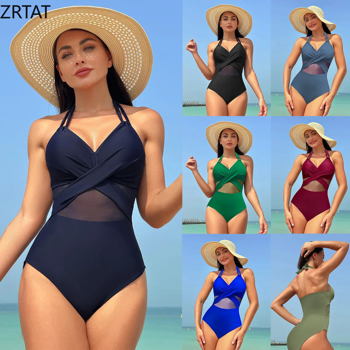 Maillot de bain 1PC Croisé et Transparent