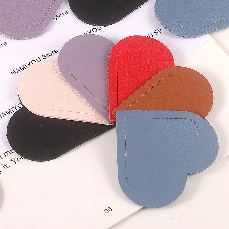 Lot de 5 Marque-Pages Coeur en Cuir PU