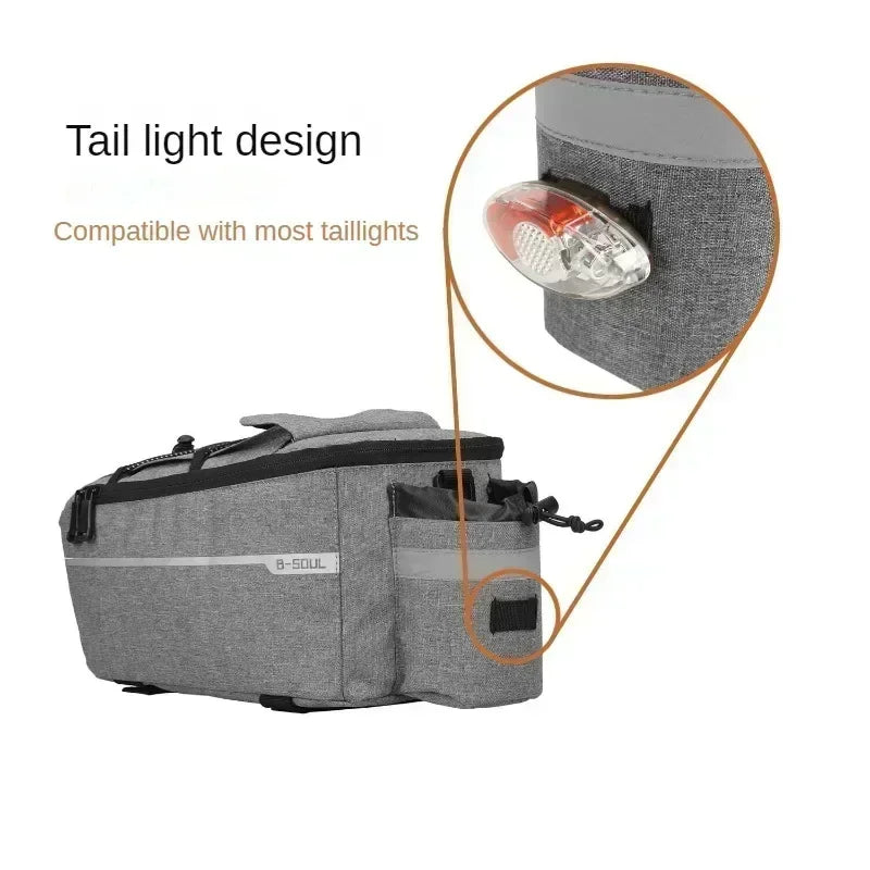 Sacoche de Vélo Arrière 13L Étanche – Sac de Porte-Bagages Convertible en Bandoulière