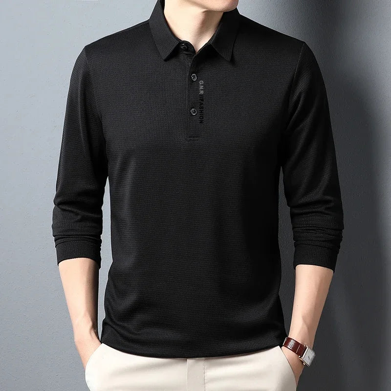 Polo Homme Gaufré Confort - Manches Longues