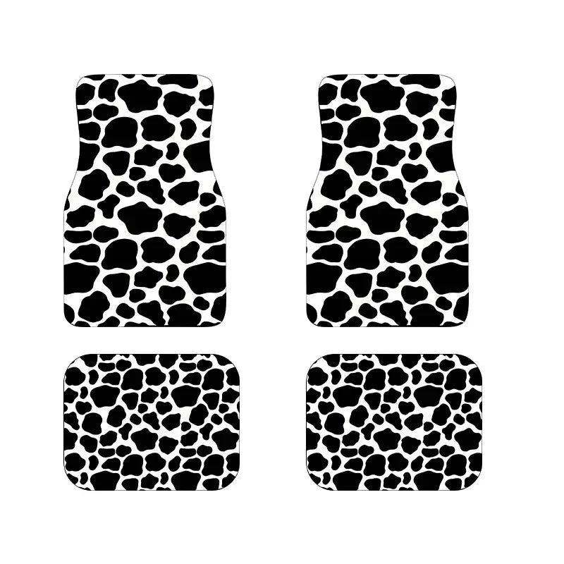 Tapis de Sol de Voiture en Caoutchouc Antidérapant à Motifs - 4PCS