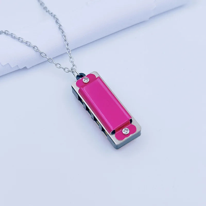 Collier Mini Harmonica à 4 trous et 8 tons - Idée Cadeau