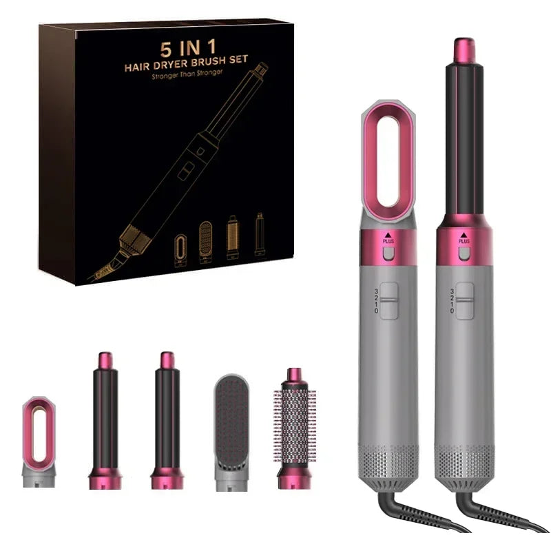 Brosse Soufflante 5 en 1 à Air Chaud - Séchage, Lissage & Brushing Rapide
