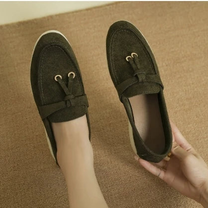 Mocassins Femme Rétro en Cuir Ultra Confort