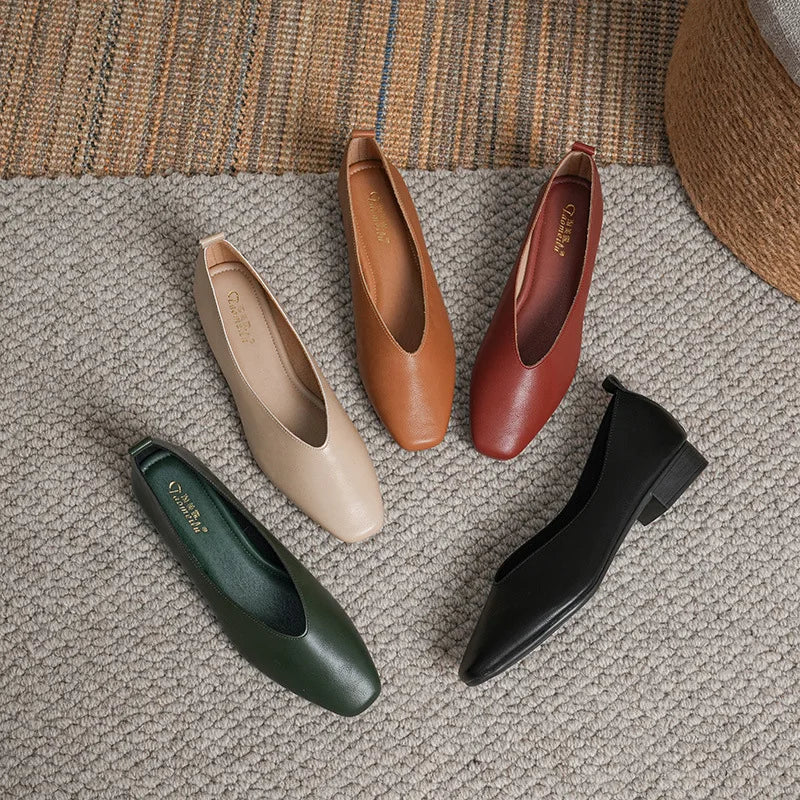 Ballerines Françaises en Cuir PU élégantes