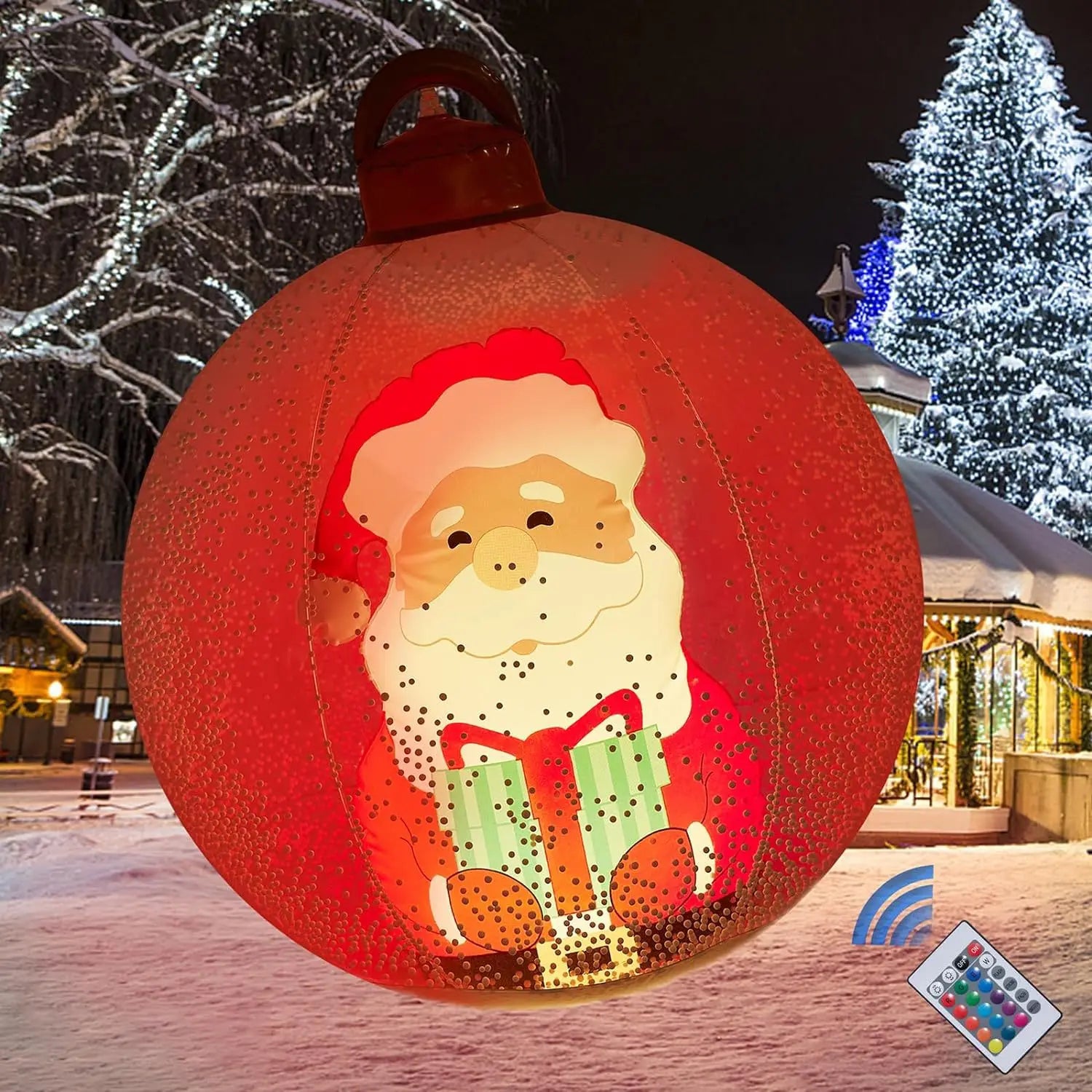 Boule de Noël Gonflable Géante 60cm à LED - 16 Couleurs & 4 Modes