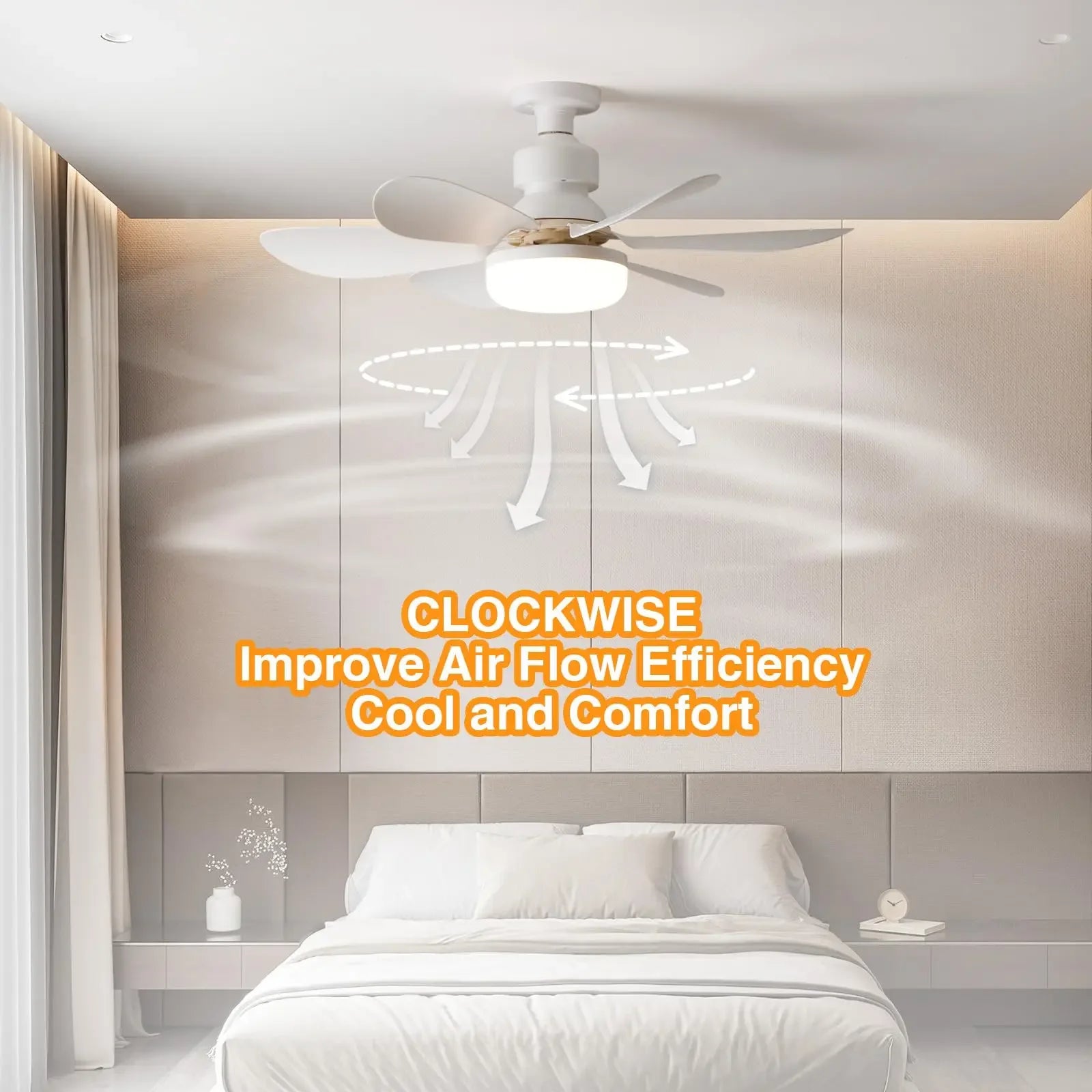 Ventilateur LED 27W/30W Éclairage & Fraîcheur