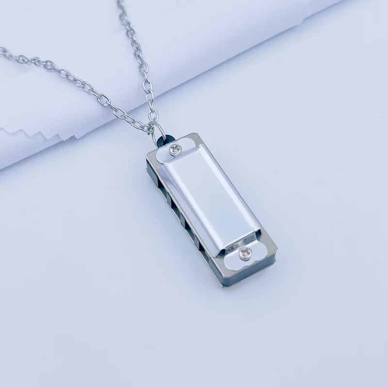 Collier Mini Harmonica à 4 trous et 8 tons - Idée Cadeau