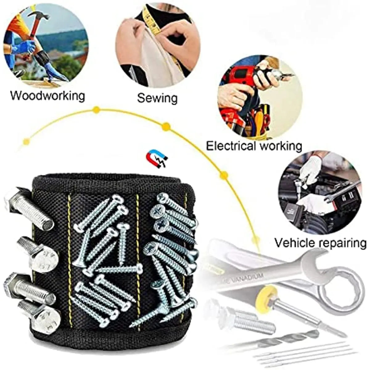 Bracelet Magnétique Porte-VIS Aimanté – Réglable