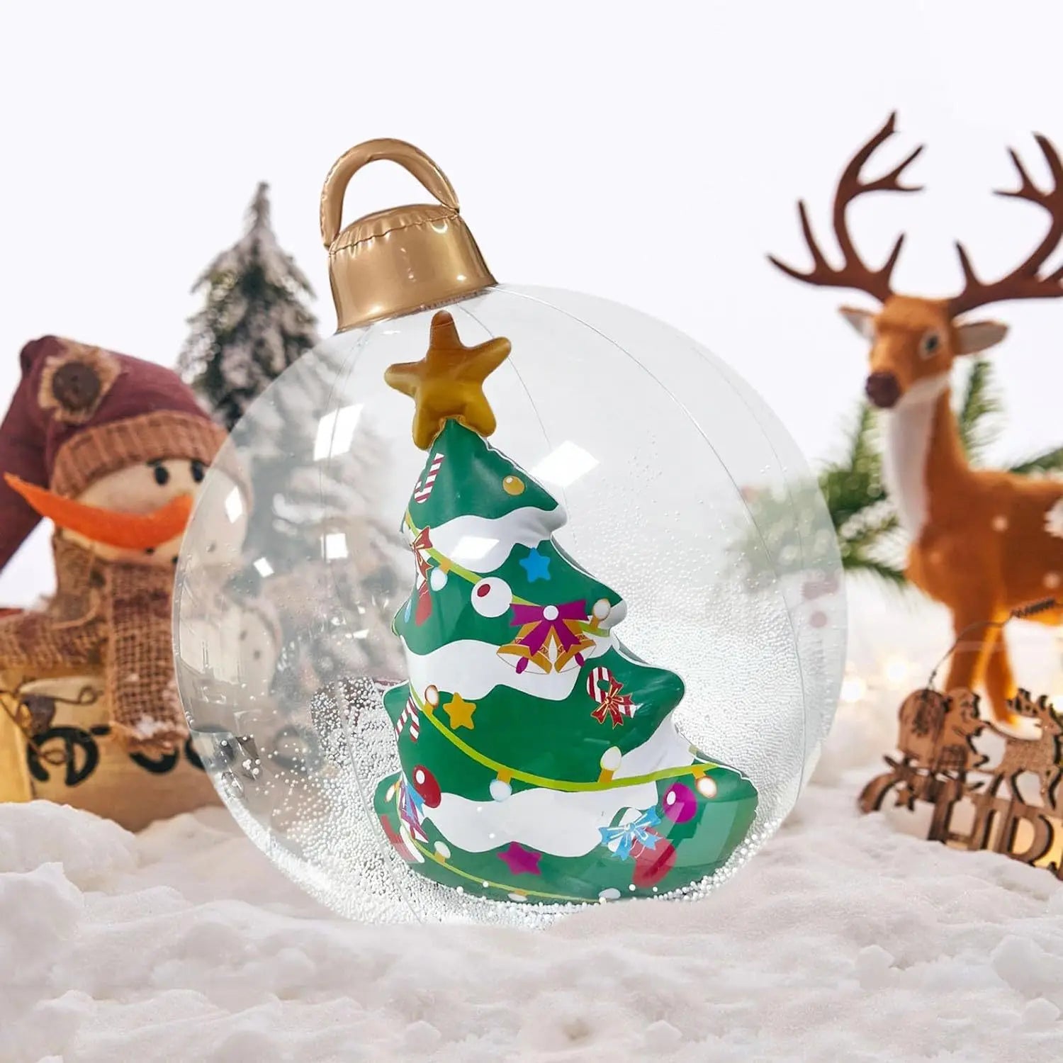 Boule de Noël Gonflable Géante 60cm à LED - 16 Couleurs & 4 Modes