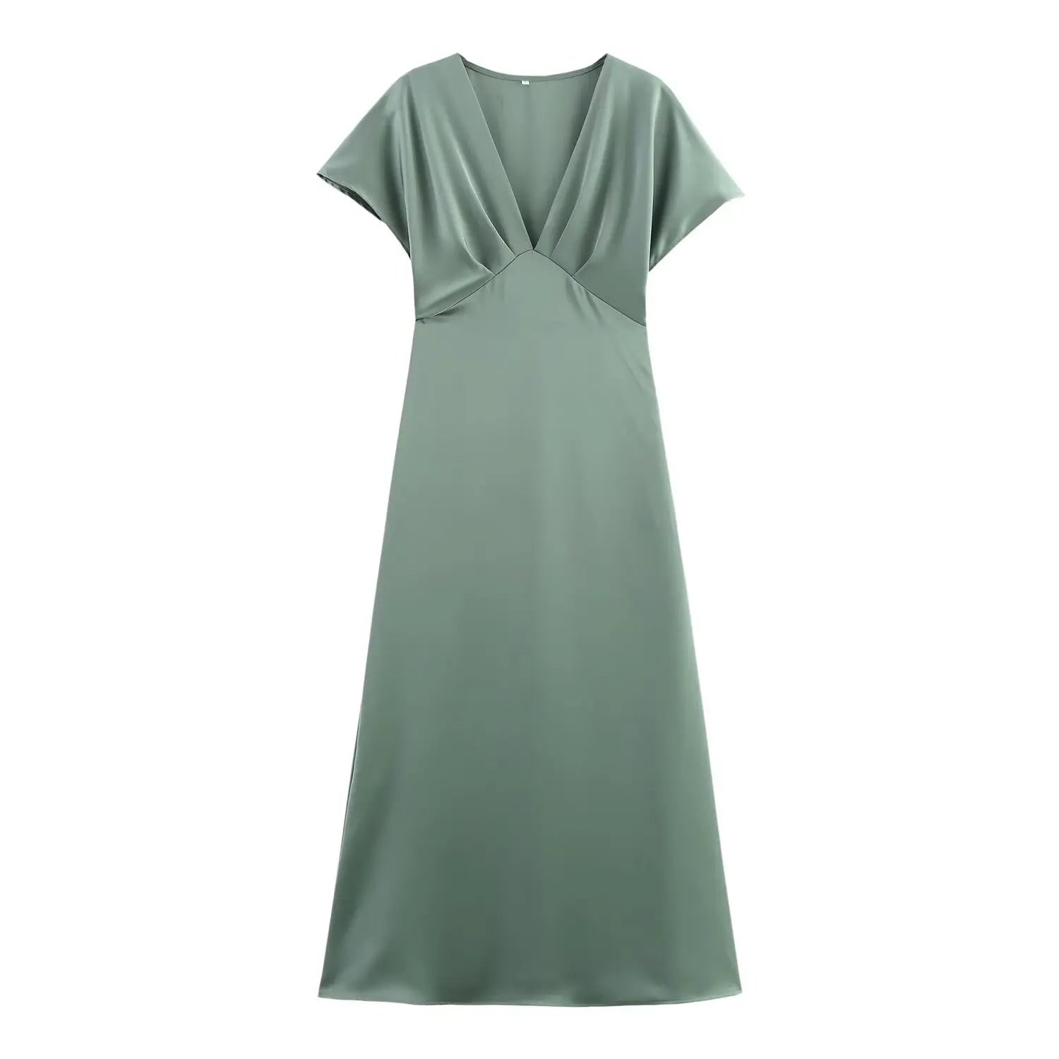 Robe élégante à Col V en Satin