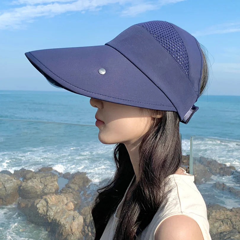 Chapeau d'été 2 en 1 à large bord  avec lunettes