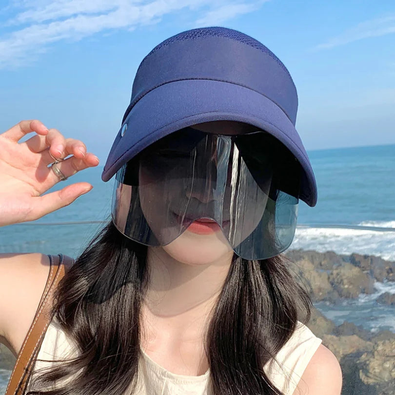 Chapeau d'été 2 en 1 à large bord  avec lunettes