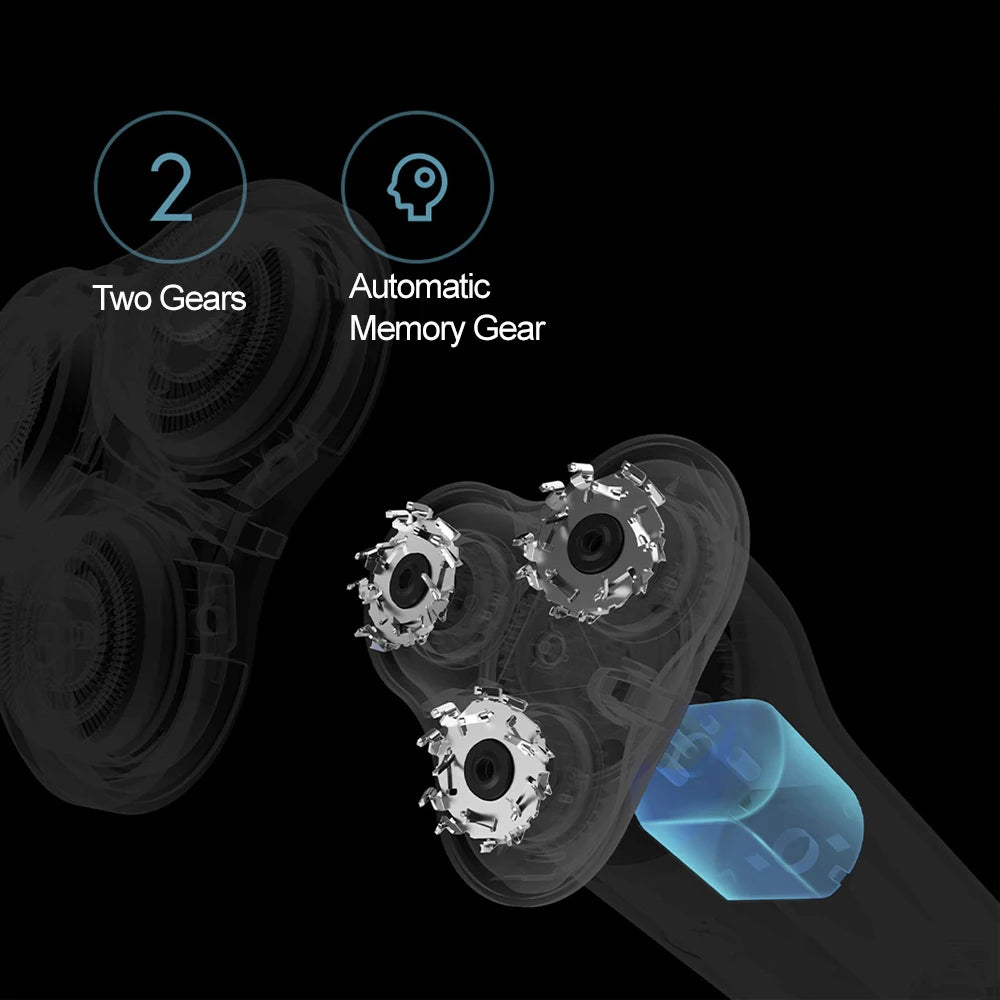 Rasoir XIAOMI électrique sec et humide à Triple lame omnidirectionnelles à 360°