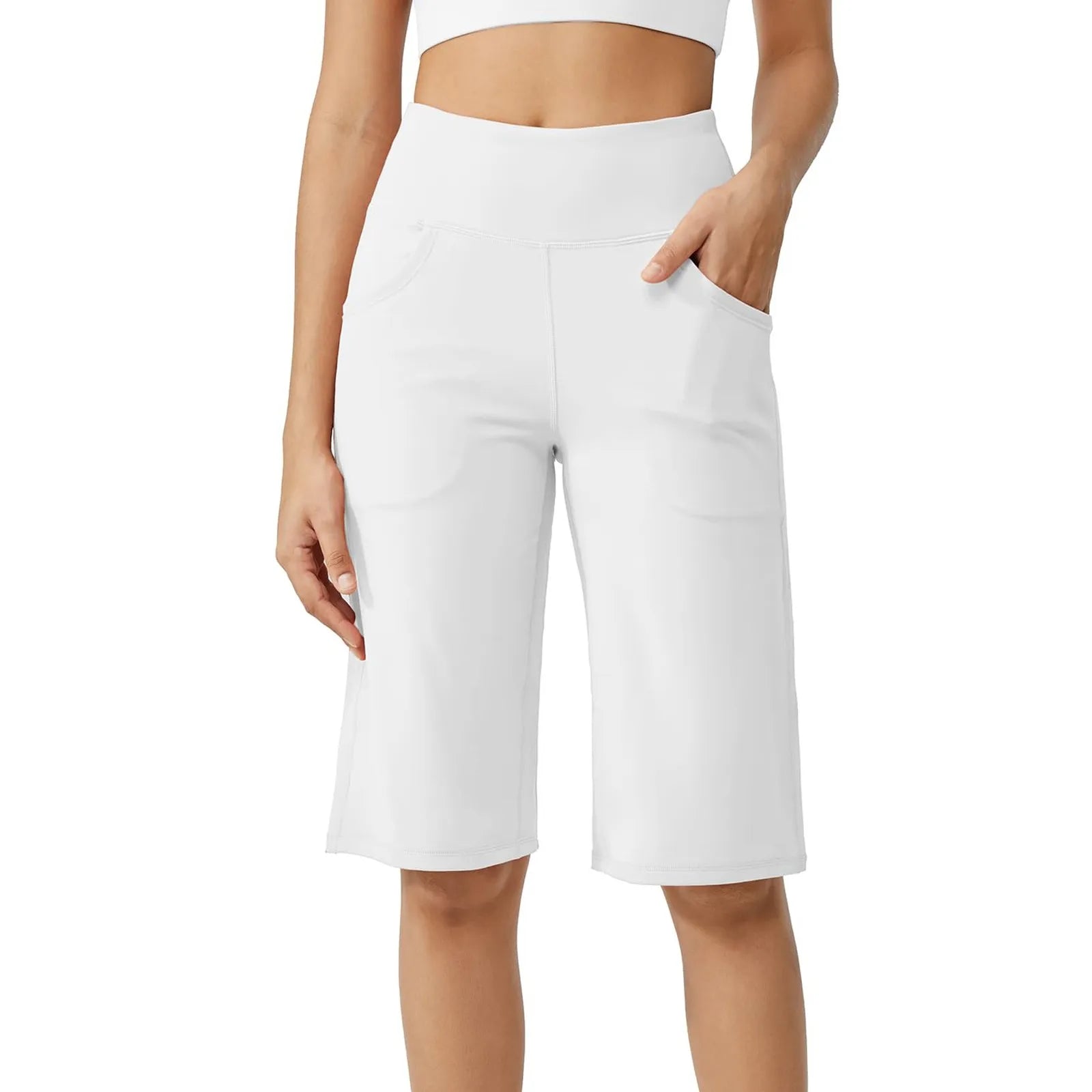 Bermuda Femme Taille Haute Confort & Poches