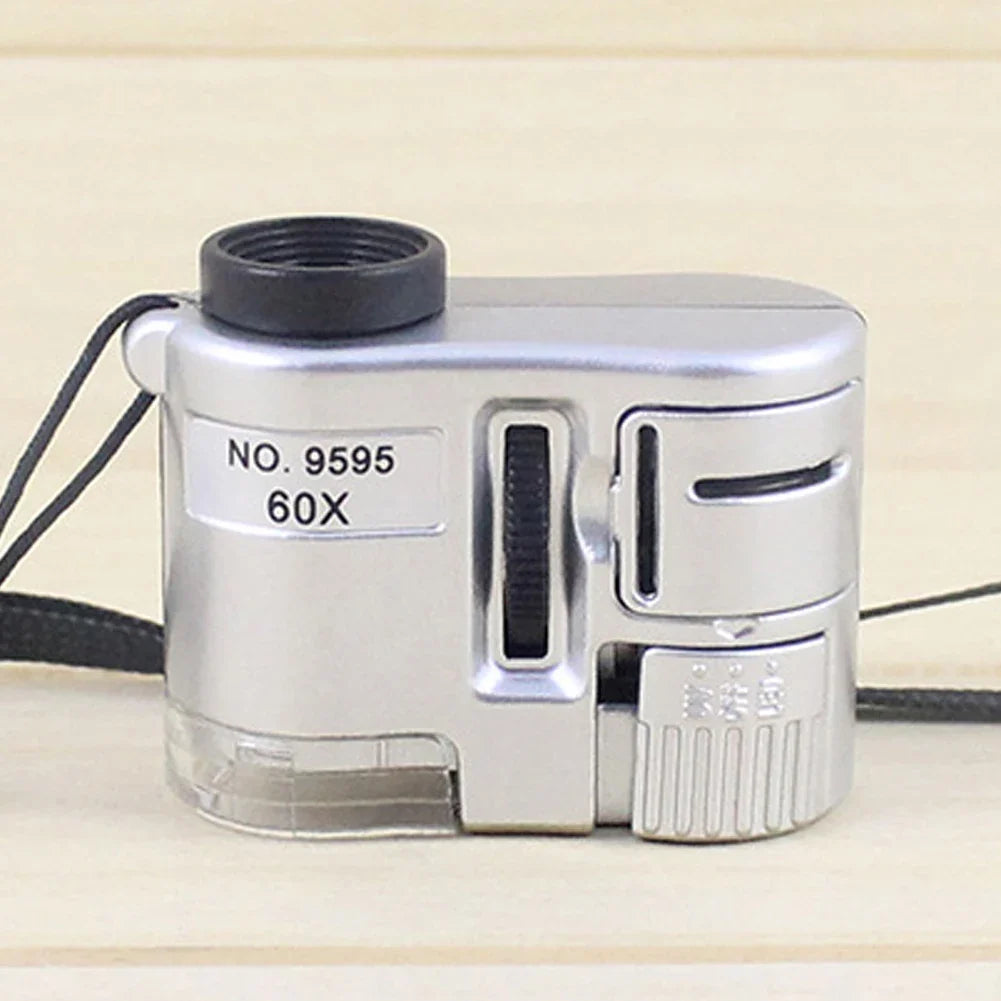 Loupe de Poche 60X avec LED – Mini Microscope Portable pour Bijoux, Devises et Inspection de Précision
