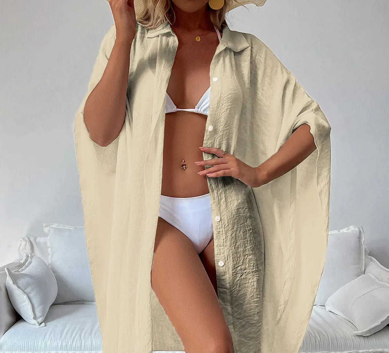 Robe Chemise de Plage Ample & Légère - Cover-Up Maillot de Bain