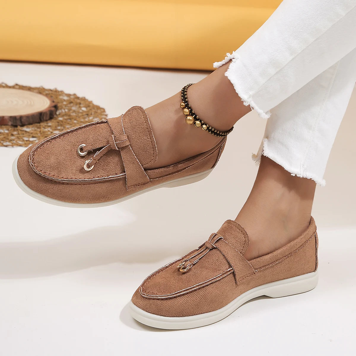 Mocassins Femme Rétro en Cuir Ultra Confort