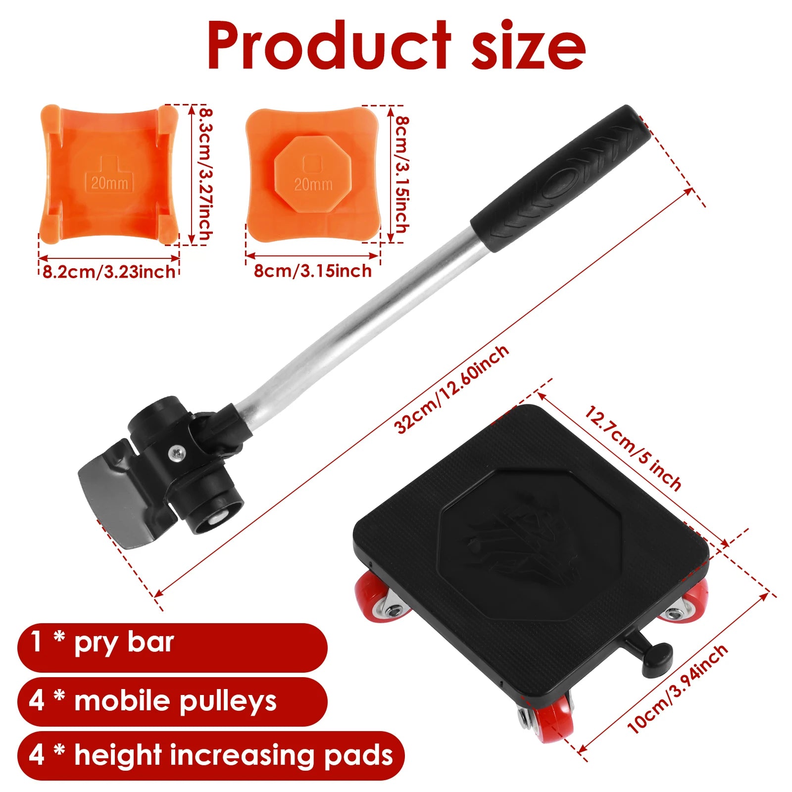 Ensemble d'outils de déplacement de meubles facile 400kg