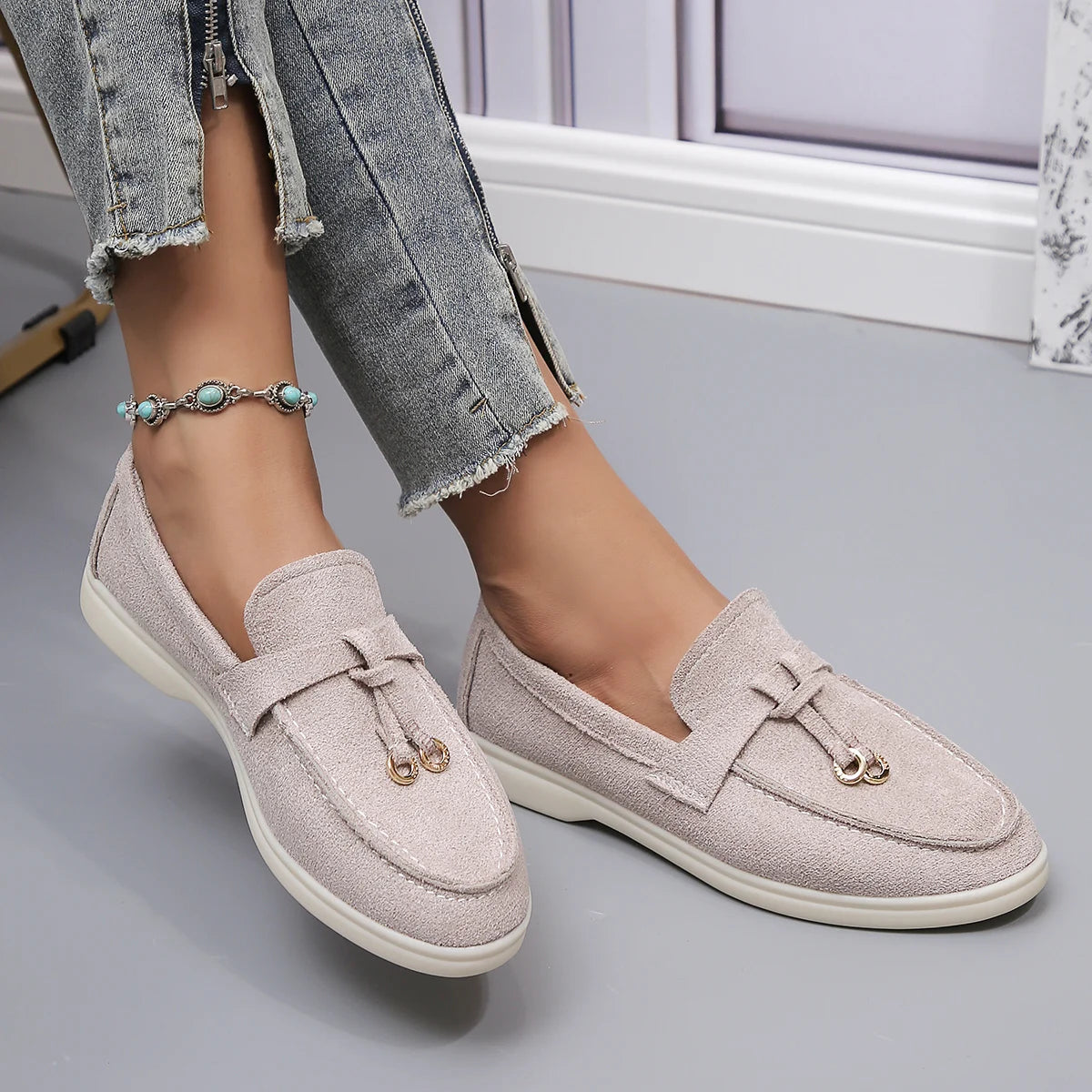 Mocassins Femme Rétro en Cuir Ultra Confort