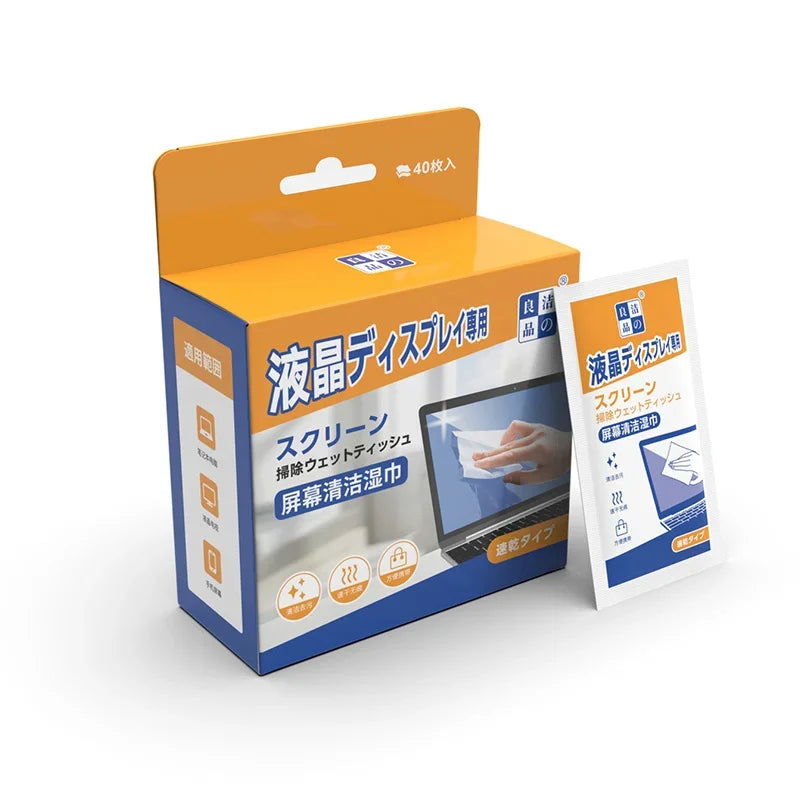 Lot de 40 Lingettes pour Nettoyade d'Écrans - Ordinateur, Tablette, Télévision...