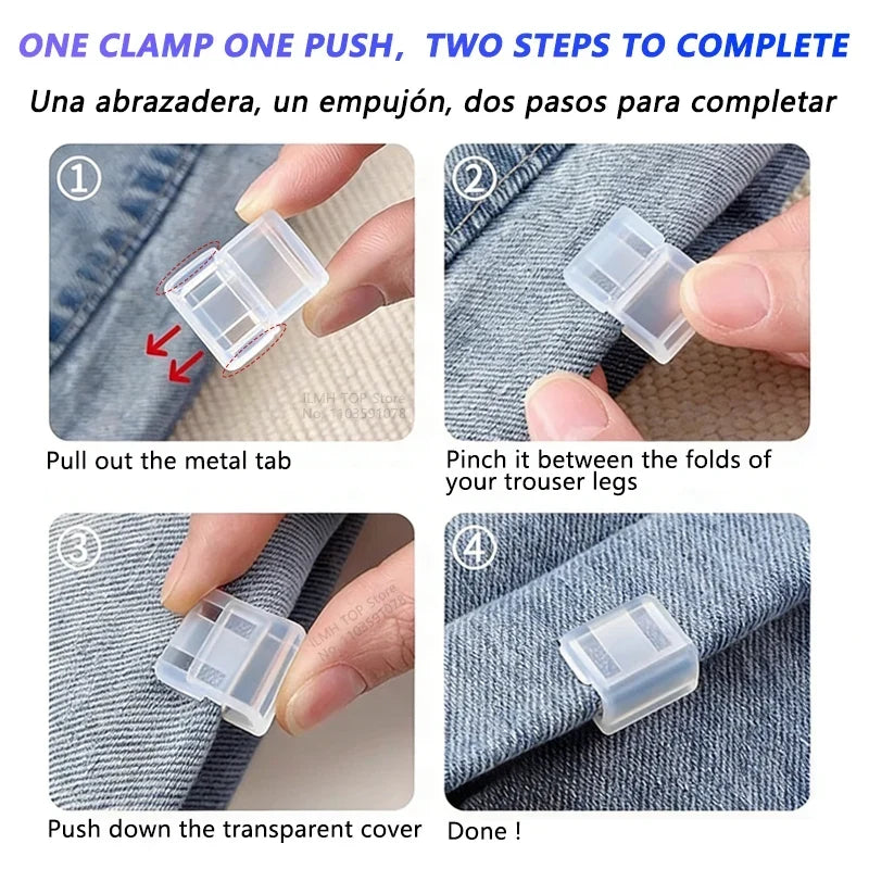 Lot de 10 Clips Invisibles pour Ourlet de Pantalon – Fixation Rapide Sans Couture et Invisible