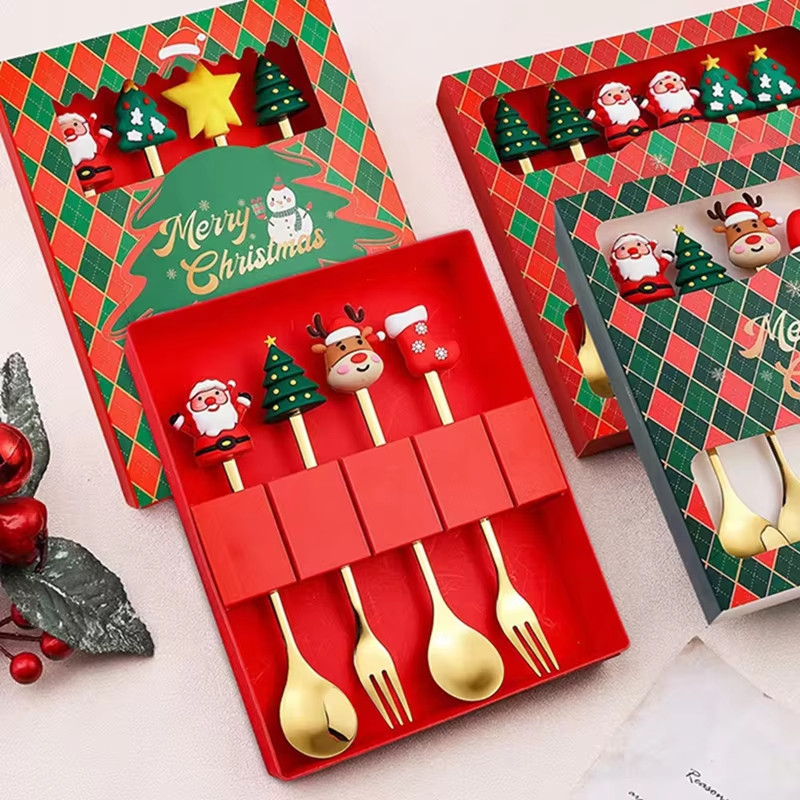 Coffret de 4 Couverts de Noël