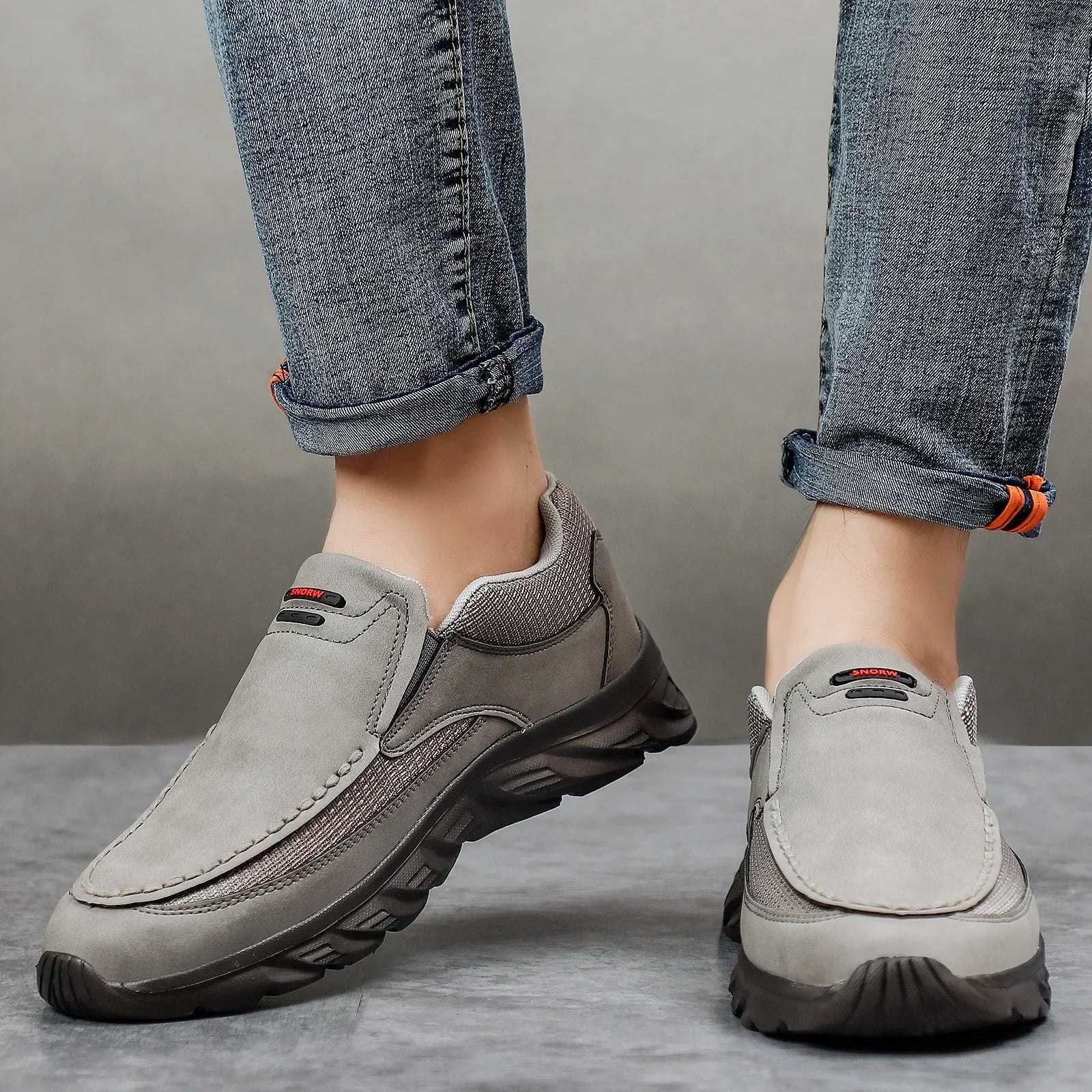 Chaussures Slip-on en Cuir PU et Maille - Homme