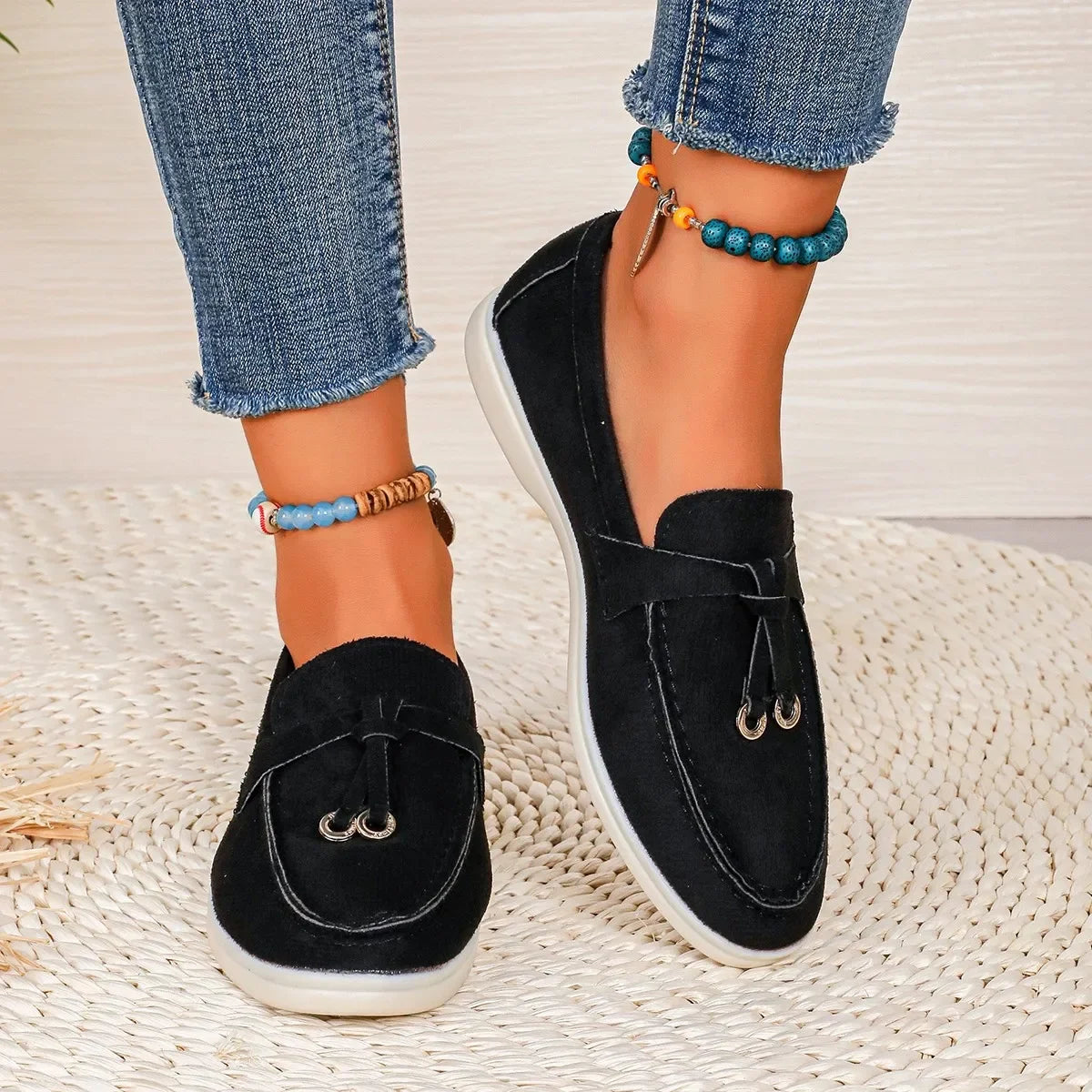 Mocassins Femme Rétro en Cuir Ultra Confort