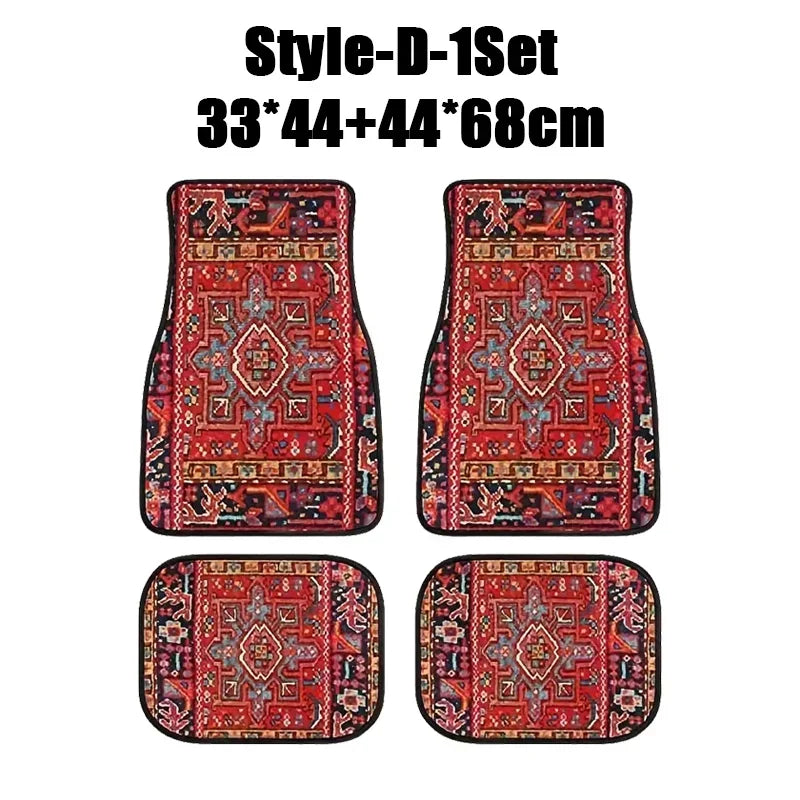 Tapis de Sol de Voiture en Caoutchouc Antidérapant à Motifs - 4PCS