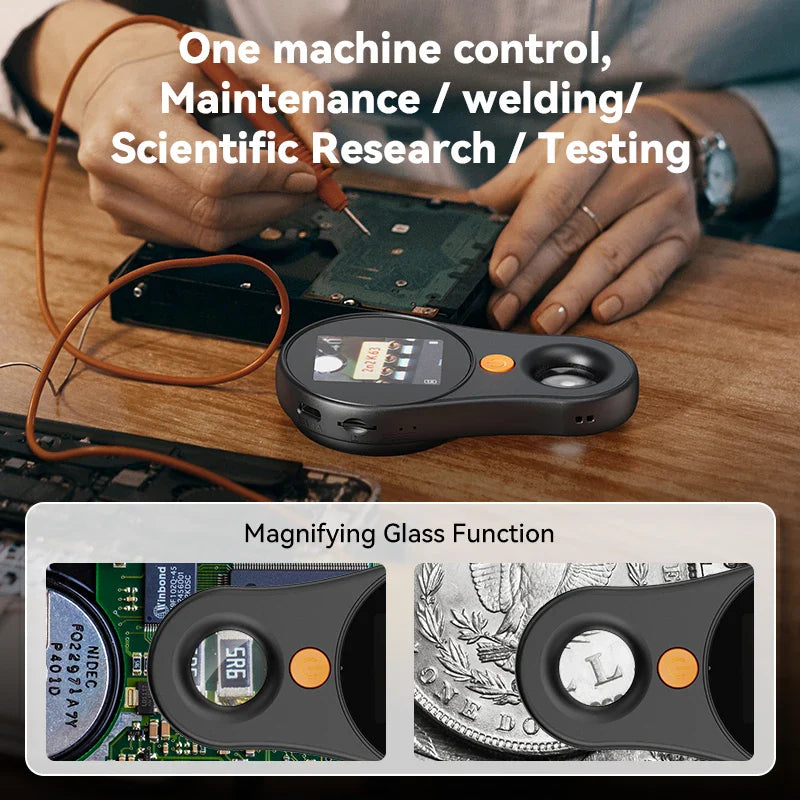 Microscope Loupe Numérique Portable 500X avec 8 LEDs Écran IPS 2 pouces