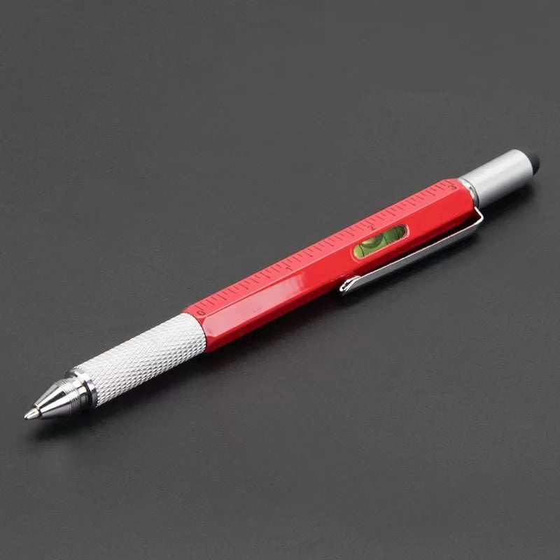 Stylo Multifonction 7-en-1 – Stylet Tactile, Tournevis, Règle, Niveau à Bulle & Stylo à Bille Rechargeable