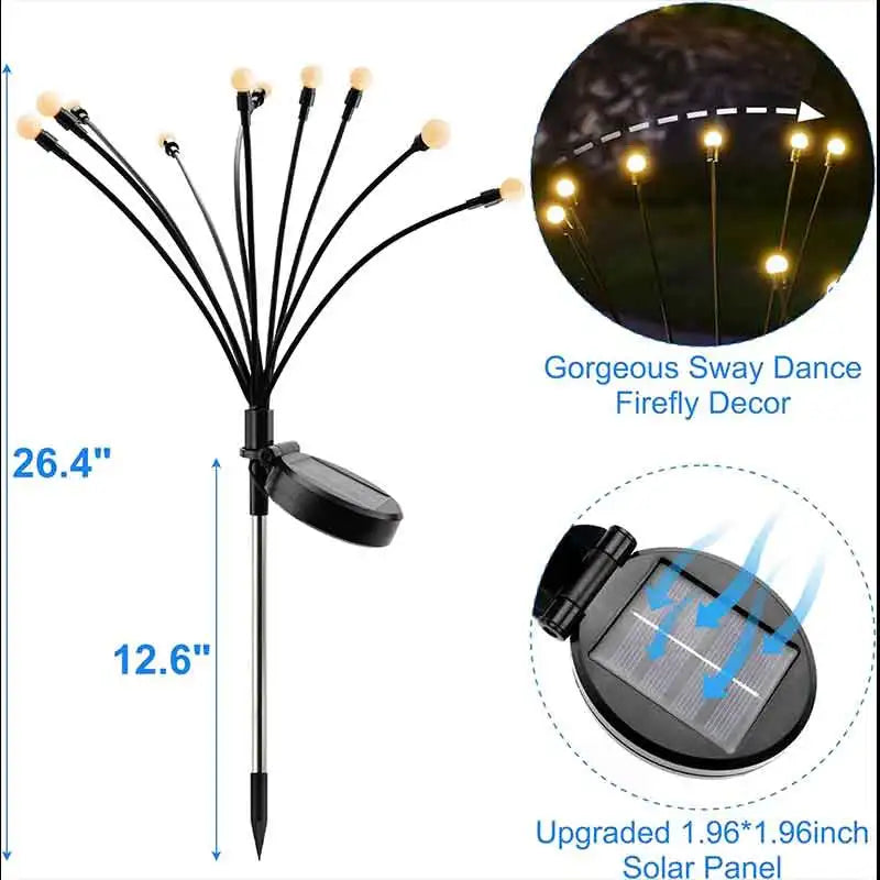 Lampe Lucioles Féériques Solaires de Jardin - 10 Lampes