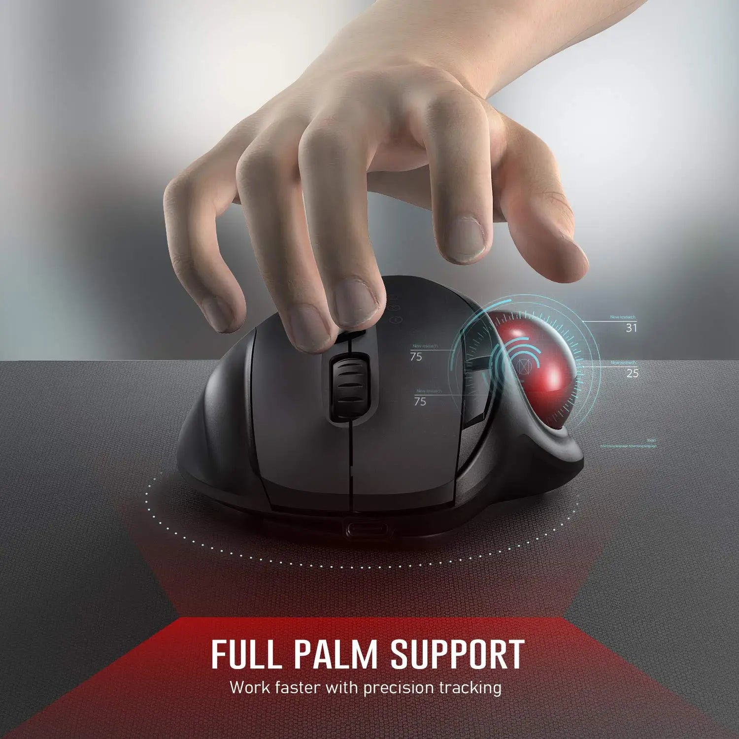 Souris ergonomique avec TrackBall Sans fil