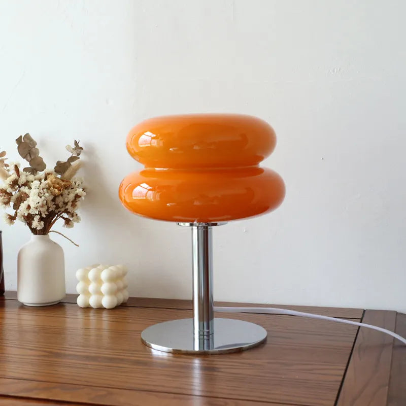 Lampe macaron en verre Rétro années 60