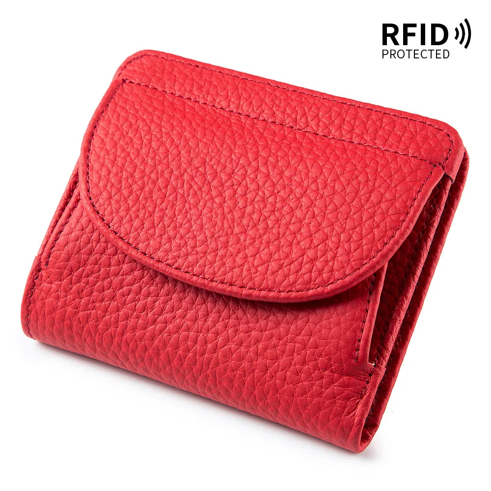 Portefeuille Mini RFID en Cuir Véritable pour Femmes — Ultra-fin, Pratique et Élégant