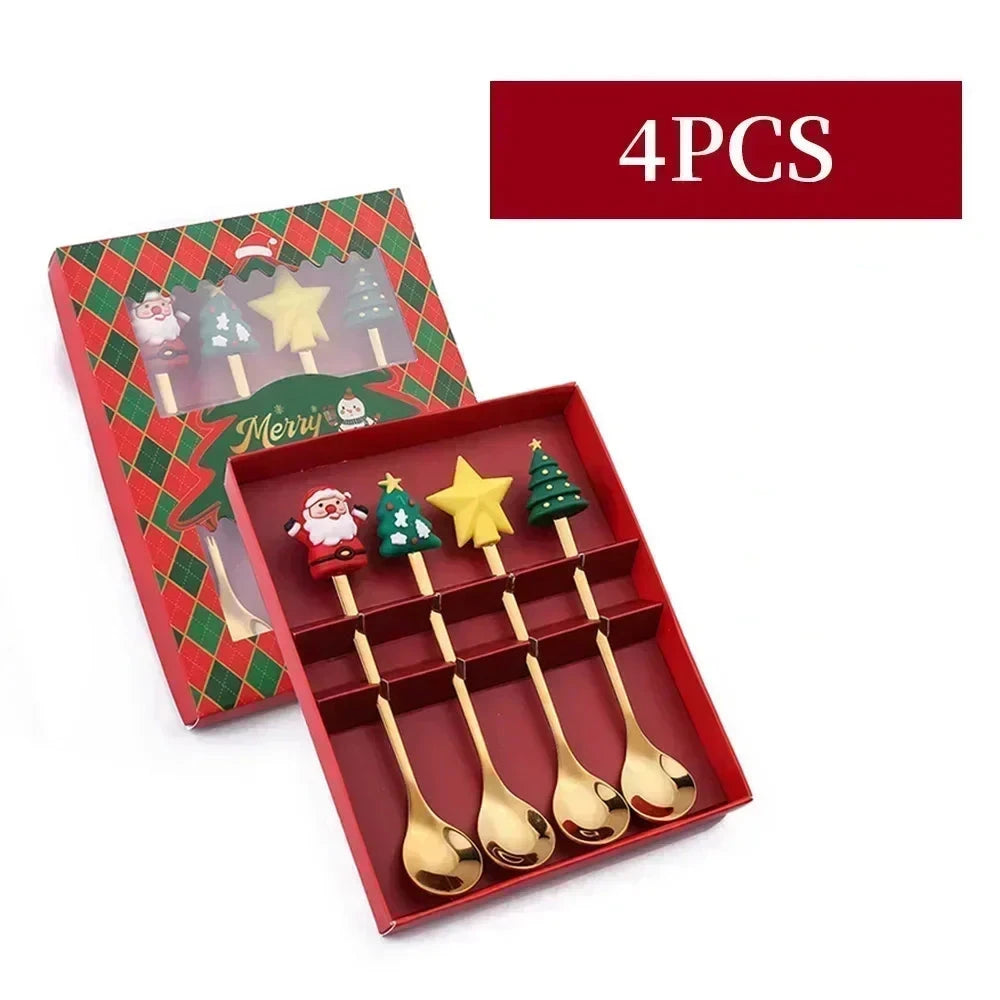 Coffret de 4 Couverts de Noël