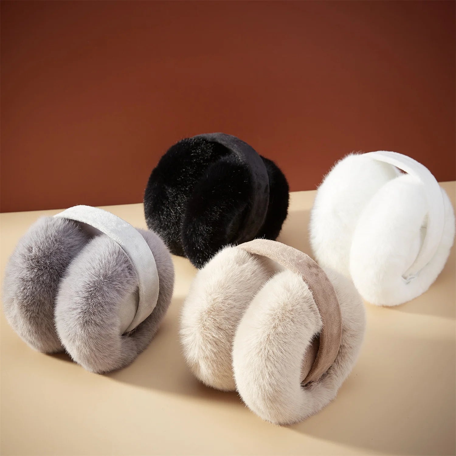 Cache-oreilles XL en fausses fourrure de lapin