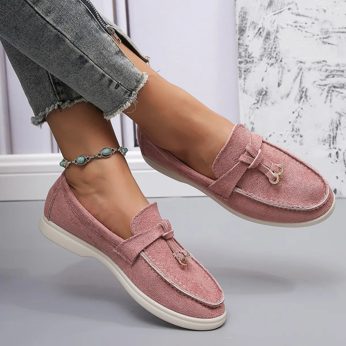 Mocassins Femme Rétro en Cuir Ultra Confort