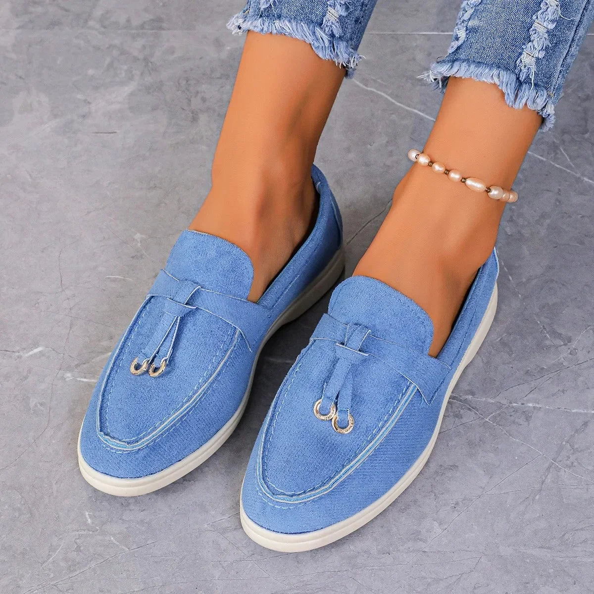 Mocassins Femme Rétro en Cuir Ultra Confort