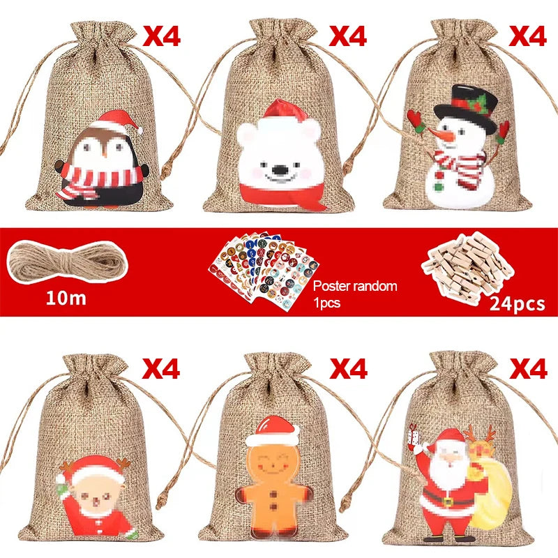 Kit DIY Calendrier de l'Avent - 24 Pochons à remplir soi-même