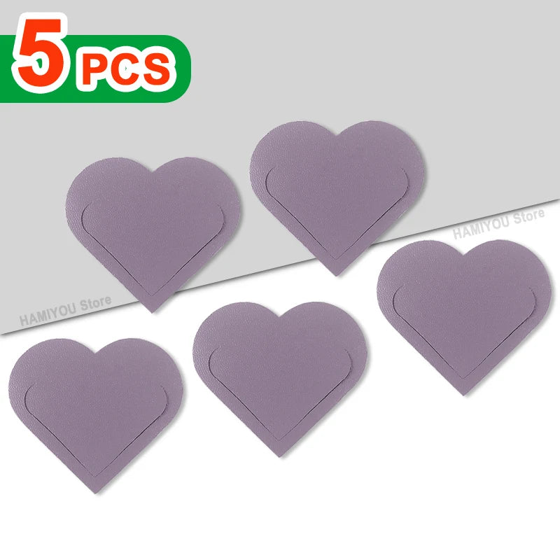 Lot de 5 Marque-Pages Coeur en Cuir PU