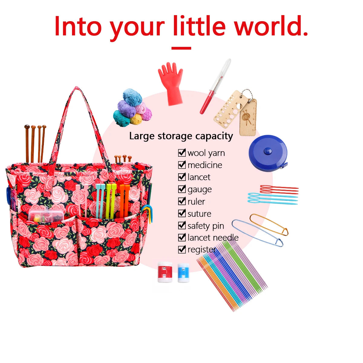 Sac de Voyage à Grande Capacité & Pratique pour Crochet