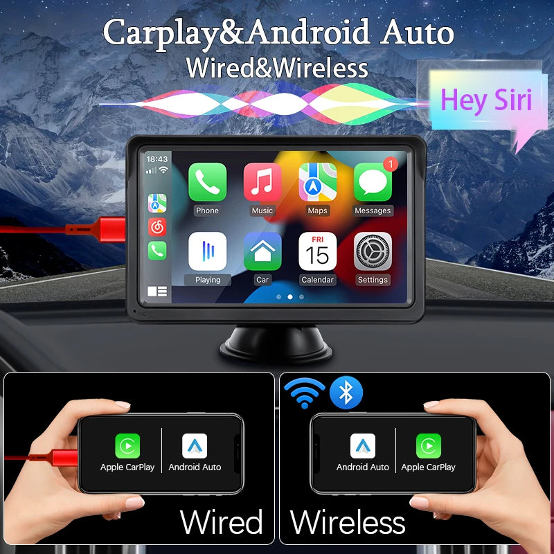 Ecran HD Carplay et Android pour Voiture