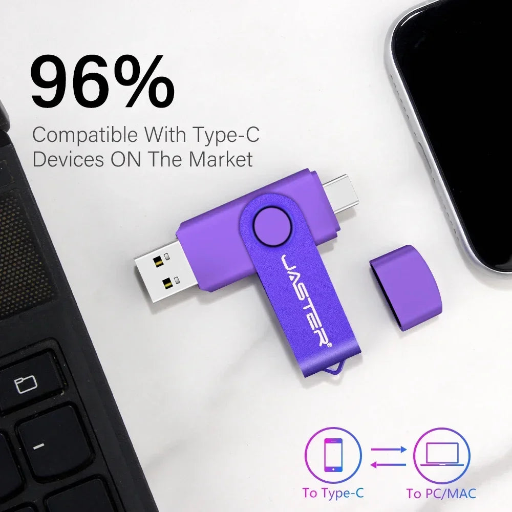 Clé USB 2 en 1 Type-C Grande Capacité