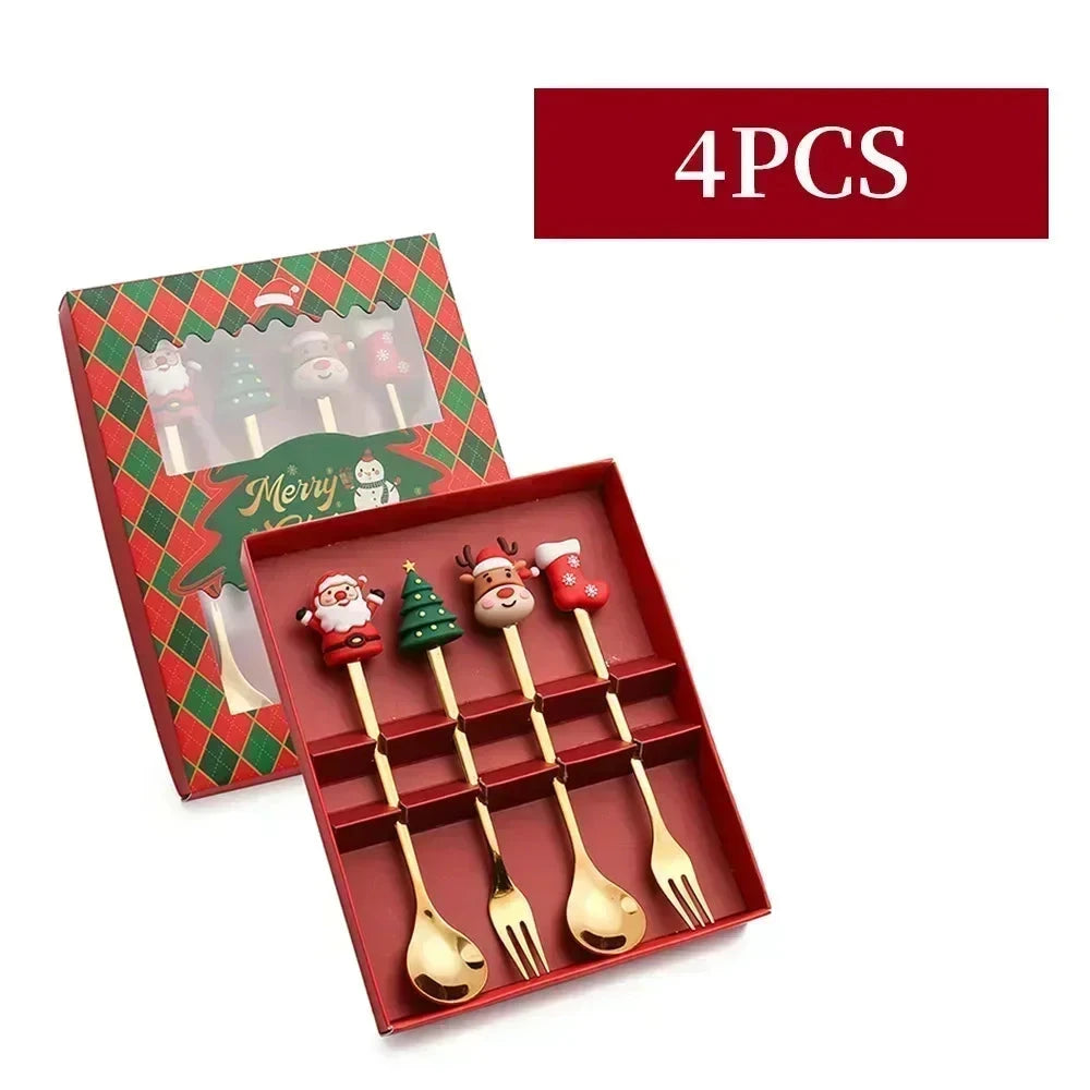 Coffret de 4 Couverts de Noël