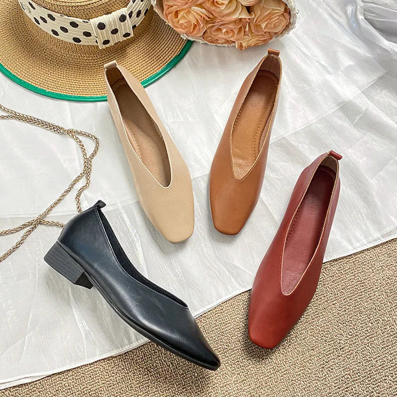 Ballerines Françaises en Cuir PU élégantes
