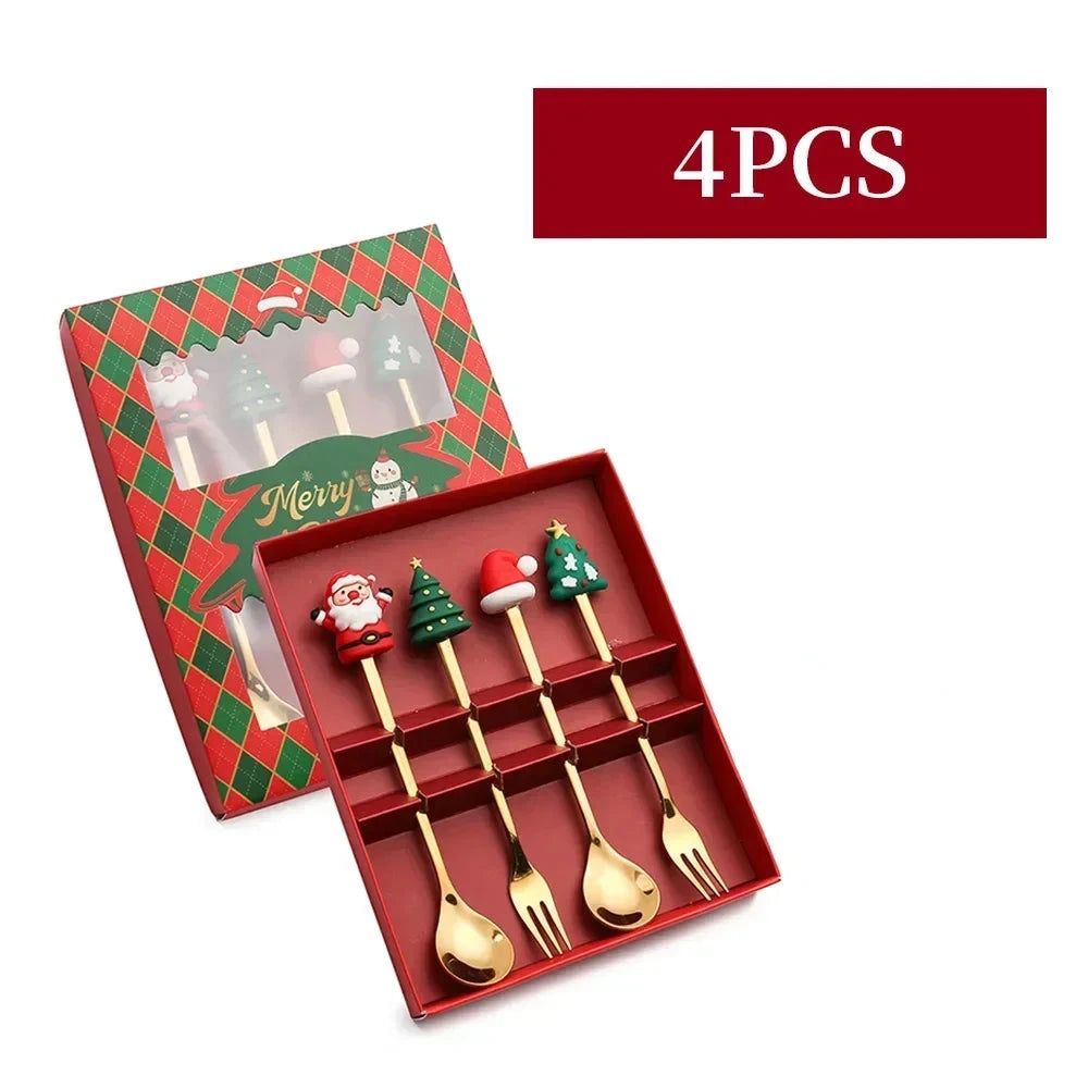 Coffret de 4 Couverts de Noël